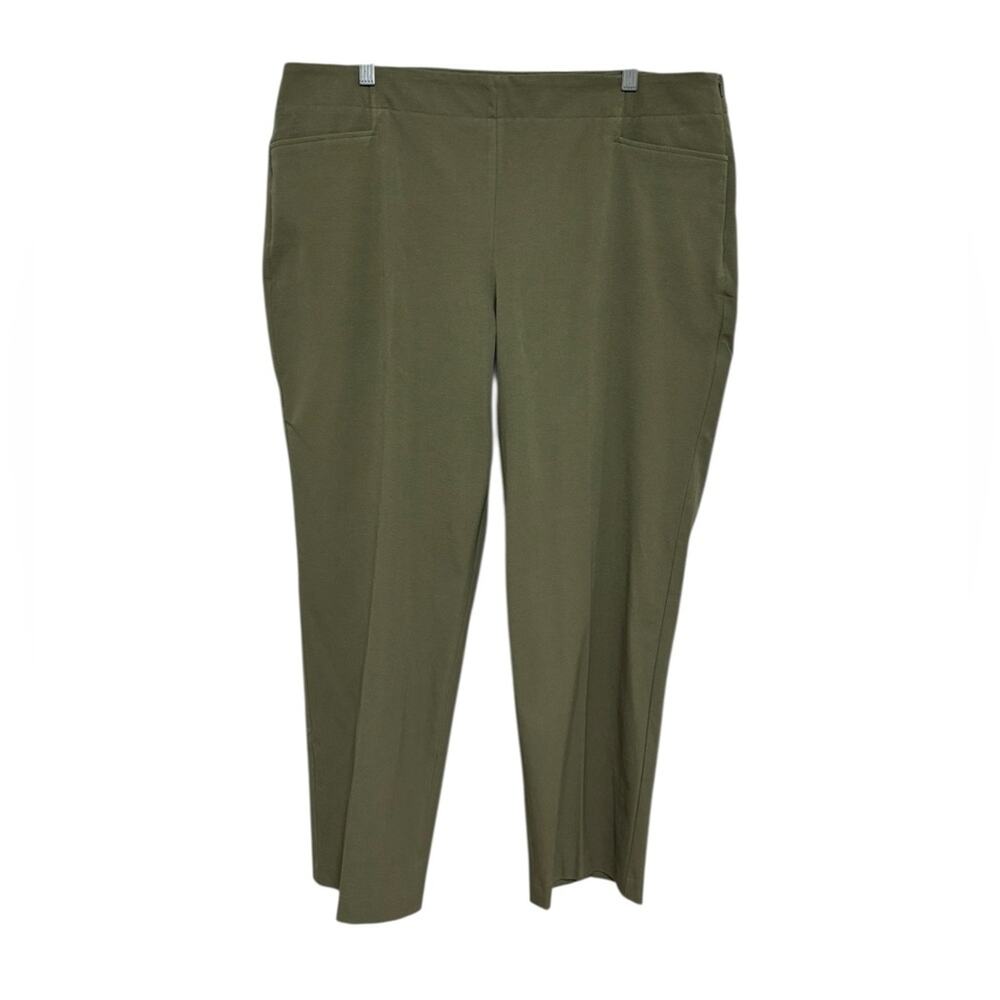 NEW Talbots Stretch Cotton Heritage Ankle Pants in Olive Green - Size 18